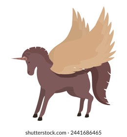 Icono de cuento de caballos Pegaso vector de dibujos animados. Animal de cuento de hadas. Unicornio