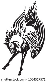 pegasus horse tribal tattoo vector 