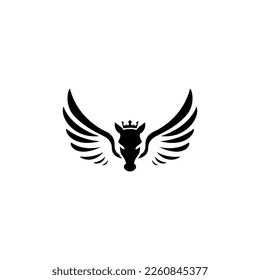 Pegasus horse vector illustration for a symbol or logo icon. Pegasus template logo