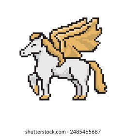 pegasus horse winged pixel art