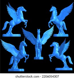 Pegasus Horse With Wings Vector 03