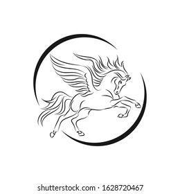 Pegasus Horse Wings Vector Stock Vector (Royalty Free) 1628720467 ...