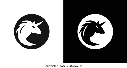 Pegasus icon Flat vector set outline