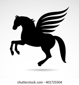 Pegasus icon isolated on white background. Vector art.