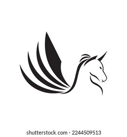 Pegasus icon logo free vector design