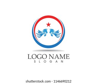 Pegasus icon logo vector illustration