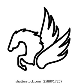 Pegasus icon Outline vector symbol sign