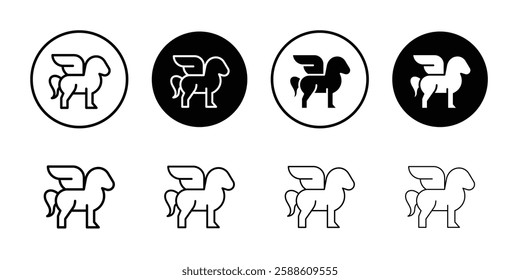 Pegasus icon Simple outline vector logo