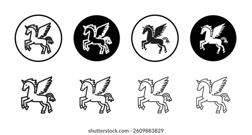 Pegasus icon Simple thin outline