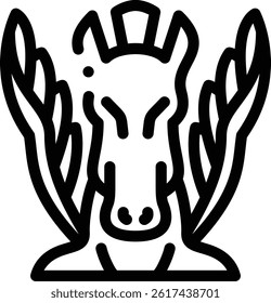 pegasus icon. Thin Linear Style Design Isolated On White Background