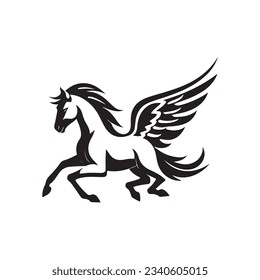 Pegasus icon vector logo design