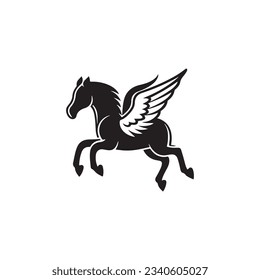 Pegasus icon vector logo design