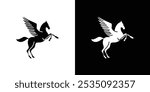 Pegasus icon00 linear logo isolated