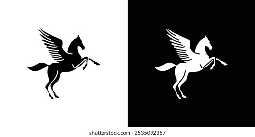 Pegasus icon00 linear logo isolated