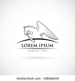Pegasus label - vector illustration