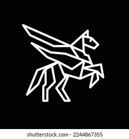 Pegasus line logo symbol design illustration. Clean logo mark design. Illustration for personal or commercial business branding.