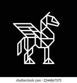 Ilustración del logotipo de la línea Pegasus. Diseño de marca de logotipo limpio. Ilustración para marca comercial personal o comercial.