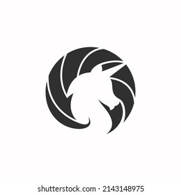 Pegasus logo animal design vector