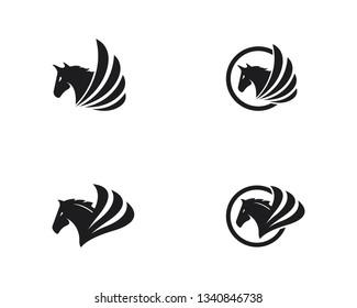 Pegasus logo concept vector icon illustration 