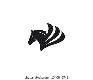Pegasus logo concept vector icon illustration 