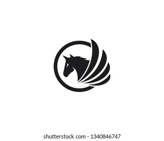 Pegasus logo concept vector icon illustration 
