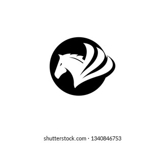 Pegasus logo concept vector icon illustration 