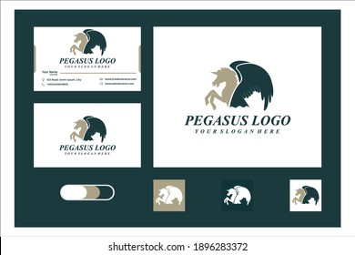 pegasus logo design and business card