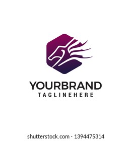 pegasus logo design concept template vector
