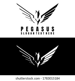 pegasus logo design icon vector