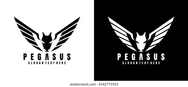 pegasus logo design icon vector	
