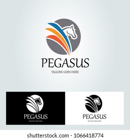 Pegasus logo design template. Vector illustration