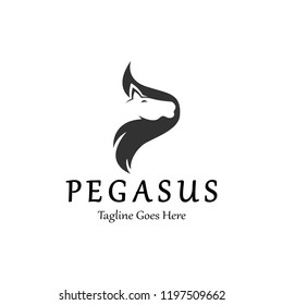Pegasus logo design template. Vector illustration