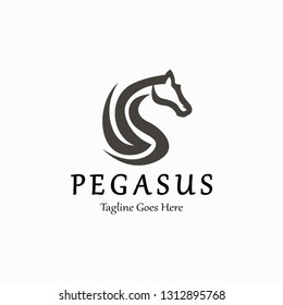 Pegasus logo design template. Vector illustration