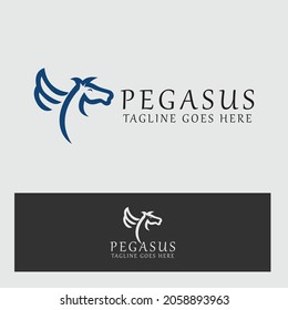 Pegasus logo design template. Vector illustration