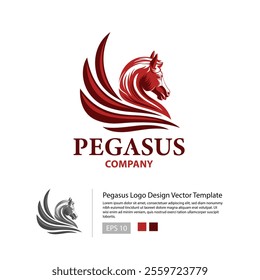 Pegasus logo design template-Mascot design-vector