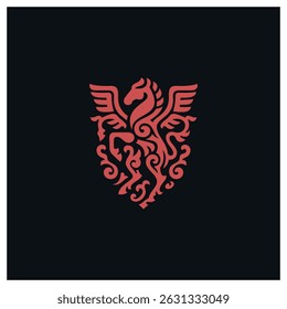 Ilustração do vetor do projeto do logotipo da Pegasus