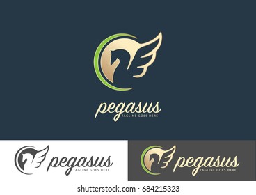 Pegasus Logo Design Vector Template 