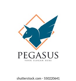 Pegasus logo, Flying horse logo design