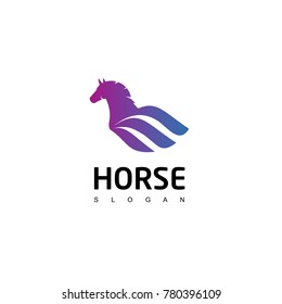 Pegasus Logo, Horse With Wing Vector Design