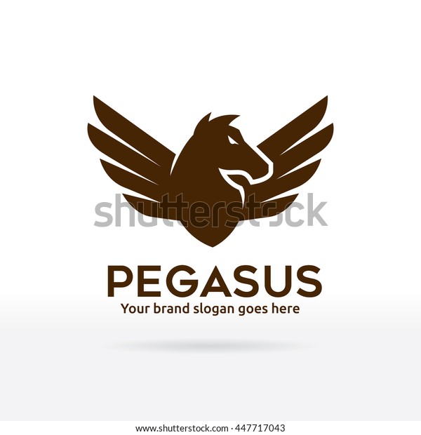 Pegasus Logo Kennzeichnung Von Pferden Mit Flugeln Stock Vektorgrafik Lizenzfrei