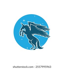 pegasus logo icon design. logo is suitable for agents travel, freight forwarding, transportation, adventure and expedition