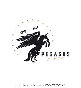 pegasus logo icon design. logo is suitable for agents travel, freight forwarding, transportation, adventure and expedition