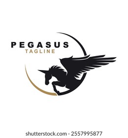 pegasus logo icon with simple design