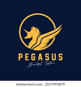 pegasus logo icon with simple design