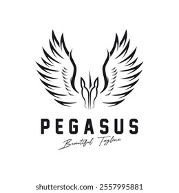 pegasus logo icon with simple design