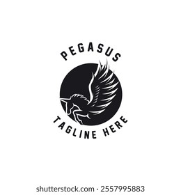 pegasus logo icon with simple design