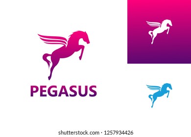 Pegasus Logo Template Design Vector, Emblem, Design Concept, Creative Symbol, Icon