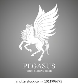 Pegasus logo, template, vector illustration