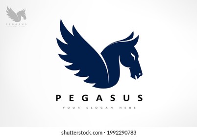 Pegasus logo vector. Animal Mythical creature.