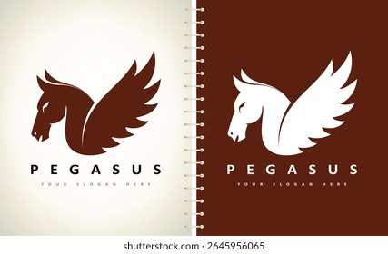 Pegasus logo vector. Animal Mythical creature